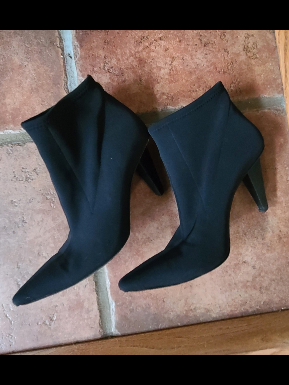 Gianni Versace Black Size 37 Pointed  Ankle Booties with Stiletto Wood Heel